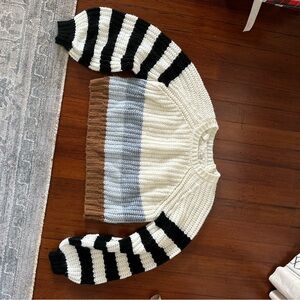 Full Tilt Cropped Striped Sweater Size XS